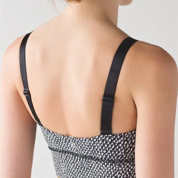 Lululemon Both Ways Sports Bra Scatter Star Black White Gray Print Size 8 - Picture 5 of 11